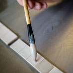 Carla Murdoch at work in her studio 2019